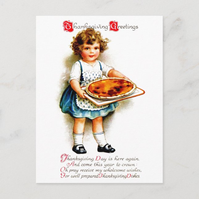 Vintage Thanksgiving Holiday Postcard (Front)
