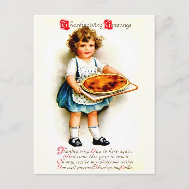Vintage Thanksgiving Holiday Postcard (Front)