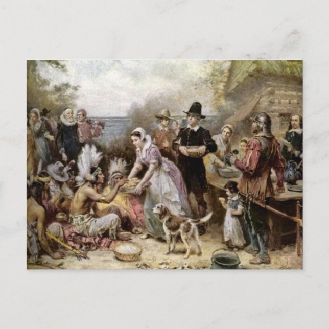 Vintage Thanksgiving Holiday Postcard (Front)