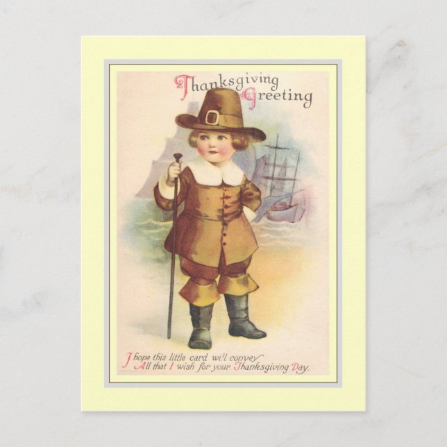Vintage Thanksgiving Holiday Postcard (Front)