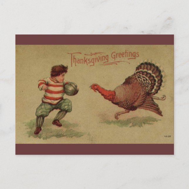 Vintage Thanksgiving Holiday Postcard (Front)