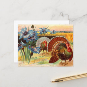 vintage Thanksgiving Holiday turkey Postcard 