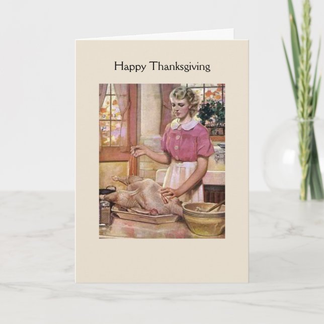 Vintage - Thanksgiving Humour, Holiday Card (Front)