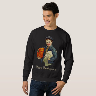 Vintage Thanksgiving Little Boy Pumpkin Sweatshirt