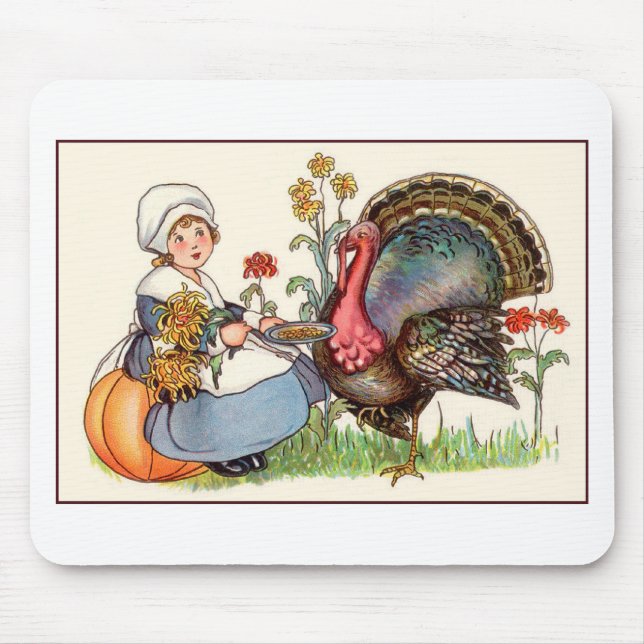 vintage thanksgiving mouse pad (Front)