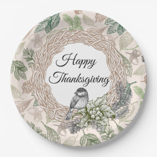 Vintage Thanksgiving Paper Plate