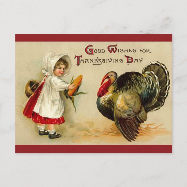 Vintage Thanksgiving Postcard (Front)