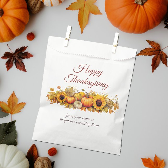 Vintage Thanksgiving Pumpkins Custom Company Party Favour Bags (Creator Uploaded)