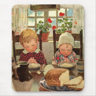 Vintage Thanksgiving, Thankful Children Mouse Pad