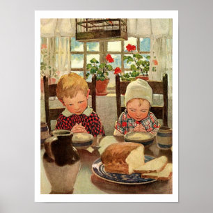 Vintage Thanksgiving, Thankful Children Poster