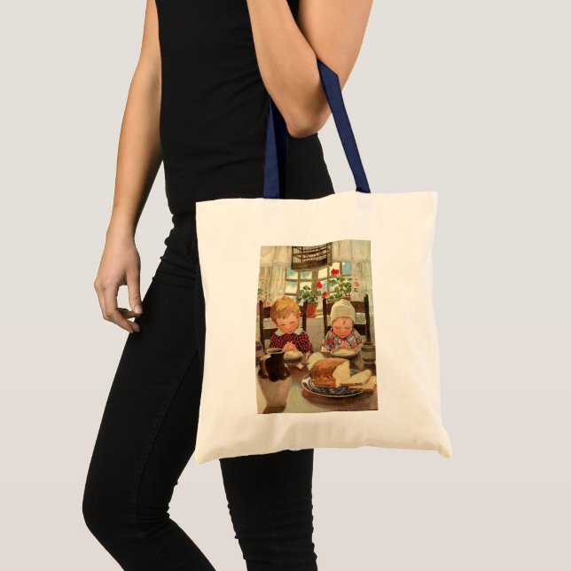 Vintage Thanksgiving, Thankful Children Tote Bag (Front (Product))