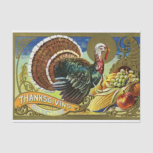 Vintage Thanksgiving Turkey and Fall Harvest  Tissue Paper