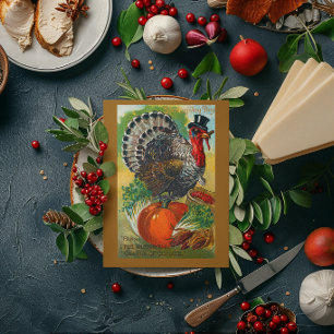 Vintage Thanksgiving Turkey Change of Climate Card