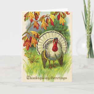 Vintage Thanksgiving Turkey Holiday Card
