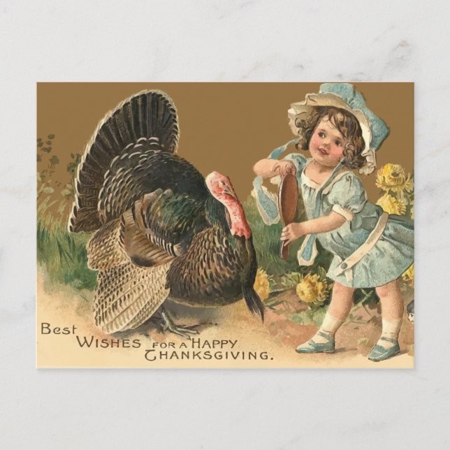 Vintage Thanksgiving Turkey II Postcard (Front)
