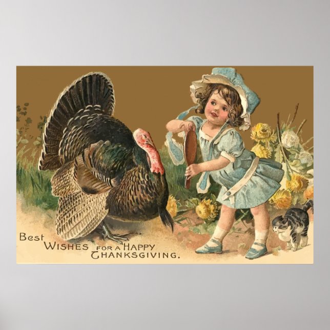 Vintage Thanksgiving Turkey II Poster (Front)