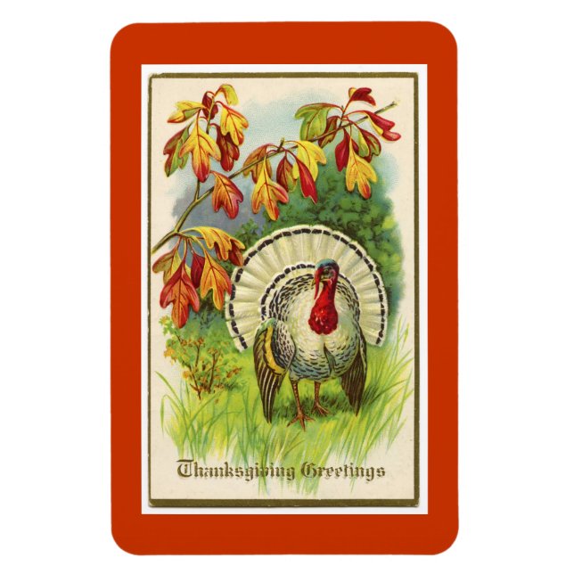 Vintage Thanksgiving Turkey Magnet (Vertical)