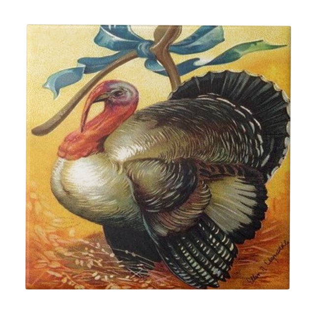Vintage Thanksgiving Turkey Tile (Front)