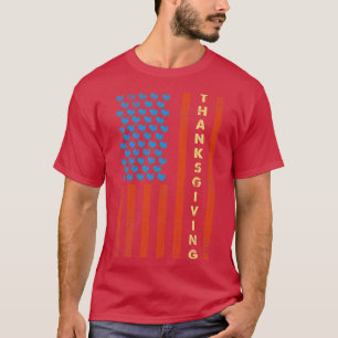 Vintage Thanksgiving Turkey USA Flag T-Shirt