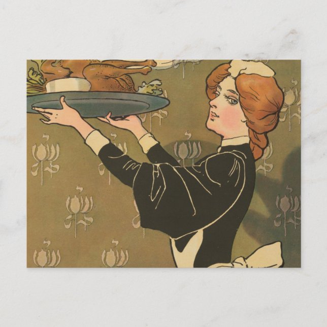 Vintage Thanksgiving Victorian Turkey Holiday Postcard (Front)