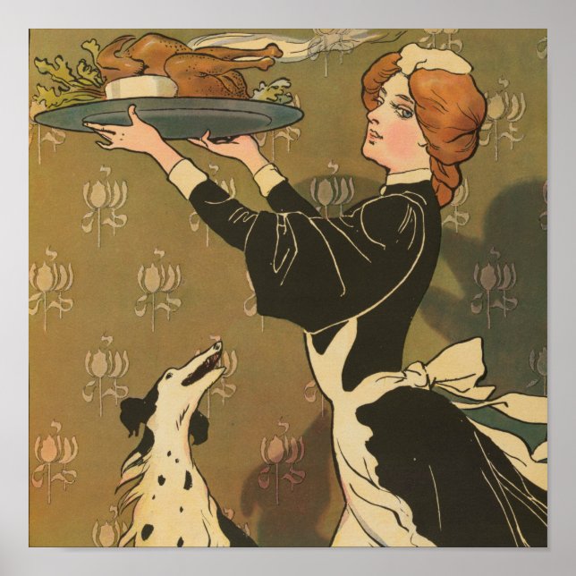 Vintage Thanksgiving Victorian Turkey Poster (Front)