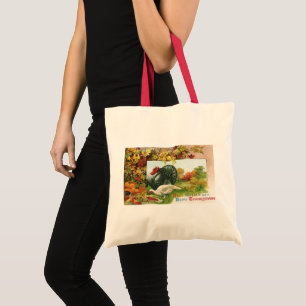 Vintage Thanksgiving, Wild Turkeys Autumn Colours Tote Bag