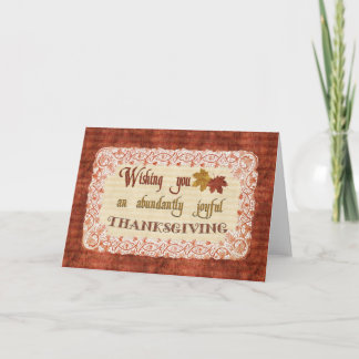 Vintage Thanksgiving Wishes Holiday Card