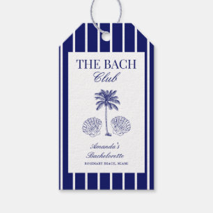 Vintage The Bach Club Navy Beach Bachelorette Gift Tags