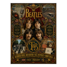 Vintage The Beatles Band Legend Wall Art Poster
