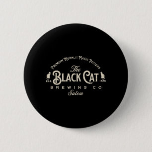 Vintage The Black Cat Brewing Co Cat Lovers Spooky 6 Cm Round Badge
