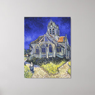 Vintage The church in Auvers-sur-Oise by Van Gogh Canvas Print
