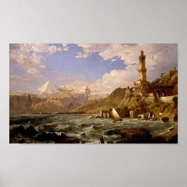 Vintage The Coast of Genoa Canvas Poster (Front)