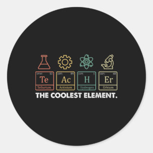 Vintage The Coolest Element Periodic Table Chemist Classic Round Sticker