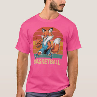 Vintage The Fox Playing Basketball The Fox Lovers  T-Shirt