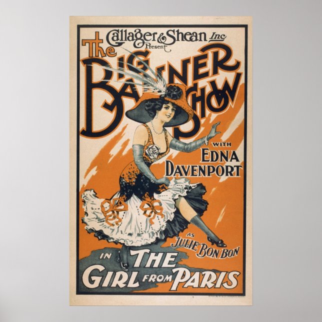 Vintage The Girl From Paris Poster (Front)