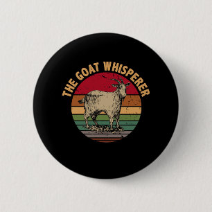 Vintage The Goat Whisperer Funny Goat Lover Farmer 6 Cm Round Badge