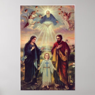 vintage the holy family, Jesus christ, Josef,Mary Poster