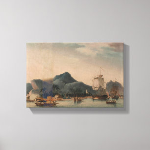 Vintage The Resolution and Discovery off Hawaii Canvas Print