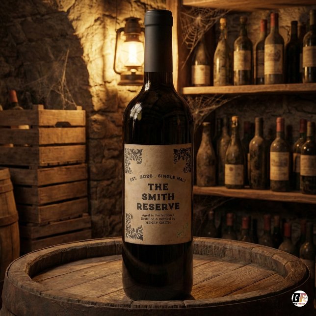 Vintage "The Smith Reserve" Personalised Aged Wine Label (Creator Uploaded)