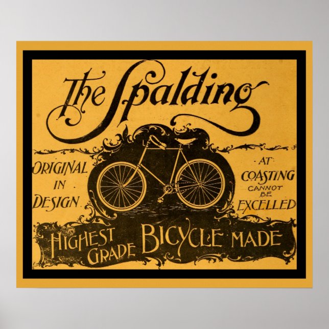 Vintage The Spalding Bicycle Poster (Front)