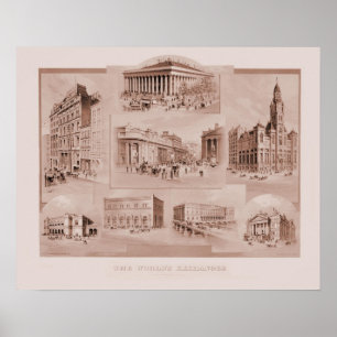 Vintage The World's Exchanges Poster