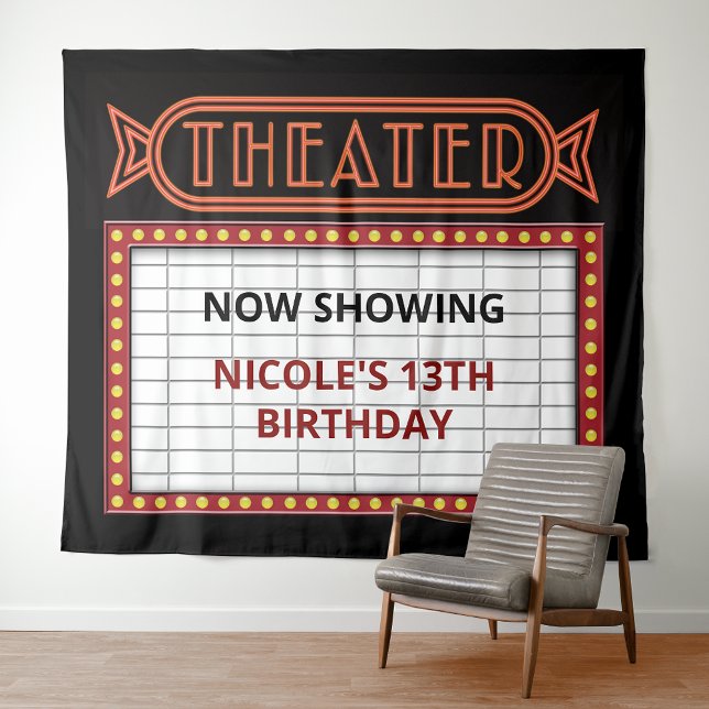 Vintage Theatre Marquee Sign  Tapestry (Creator Uploaded)