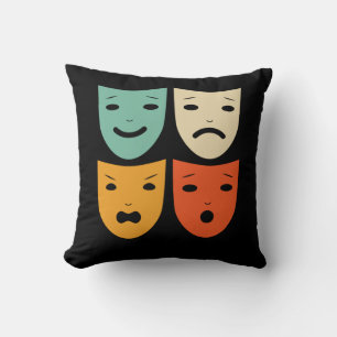 Vintage Theatre Masks Theatre Actress Drama Actor Cushion
