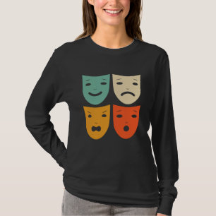Vintage Theatre Masks Theatre Actress Drama Actor T-Shirt