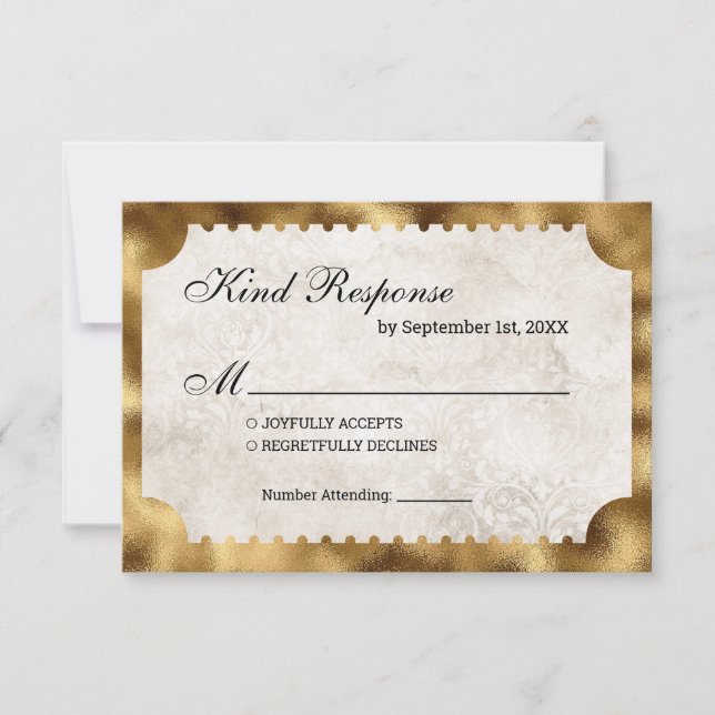 Vintage Theatre Movie Cinema Ticket RSVP Card (Front)