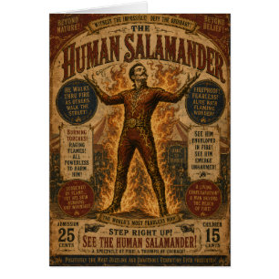 Vintage Theatrical Circus Poster with Fiery Perfor