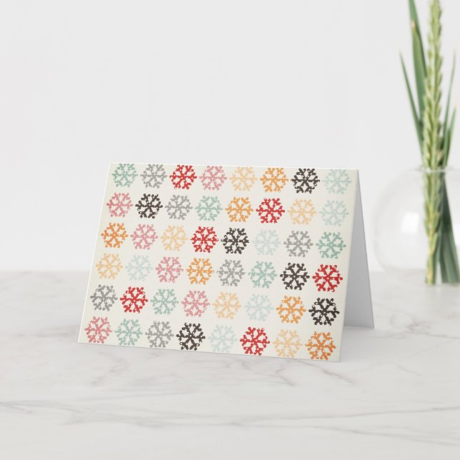 Vintage Theme Snowflake Christmas Card (Front)