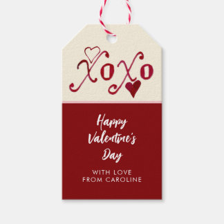 Vintage-Theme Valentine XXOO Hand Lettered Gift Tags