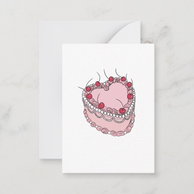 Vintage themed heart cake card (Front)