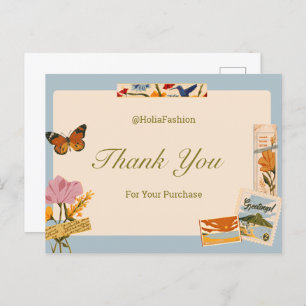  Vintage Themed Thank You Postcard